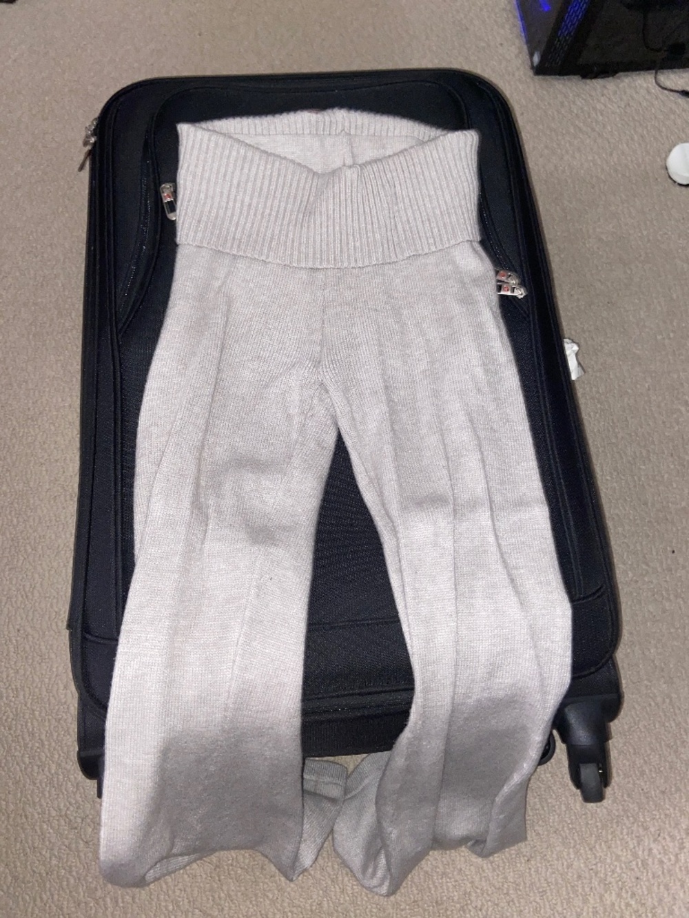 Knit grey foldover leggings edikted size small flare